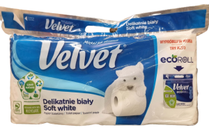 Velvet papier toaletowy Delikatnie Biały 8 rolek